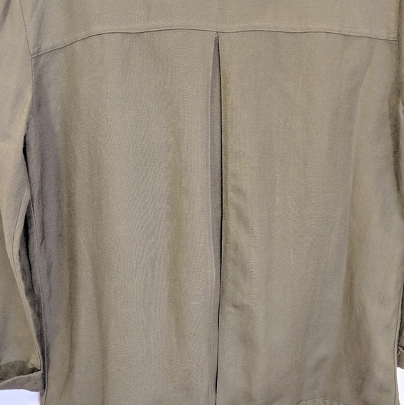 Forever 21 Studded Linen Moto Jacket Green Small - Picture 4 of 6